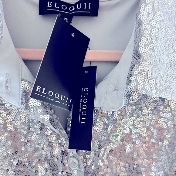 Eloquii in women’s jumpsuit suits size 22, color silver - Picture 2 of 7